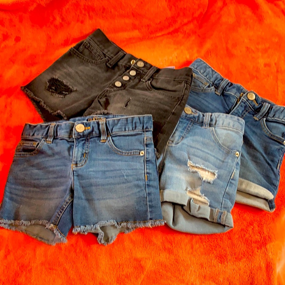 4 pair Denim shorts 2 distressed 2 not.